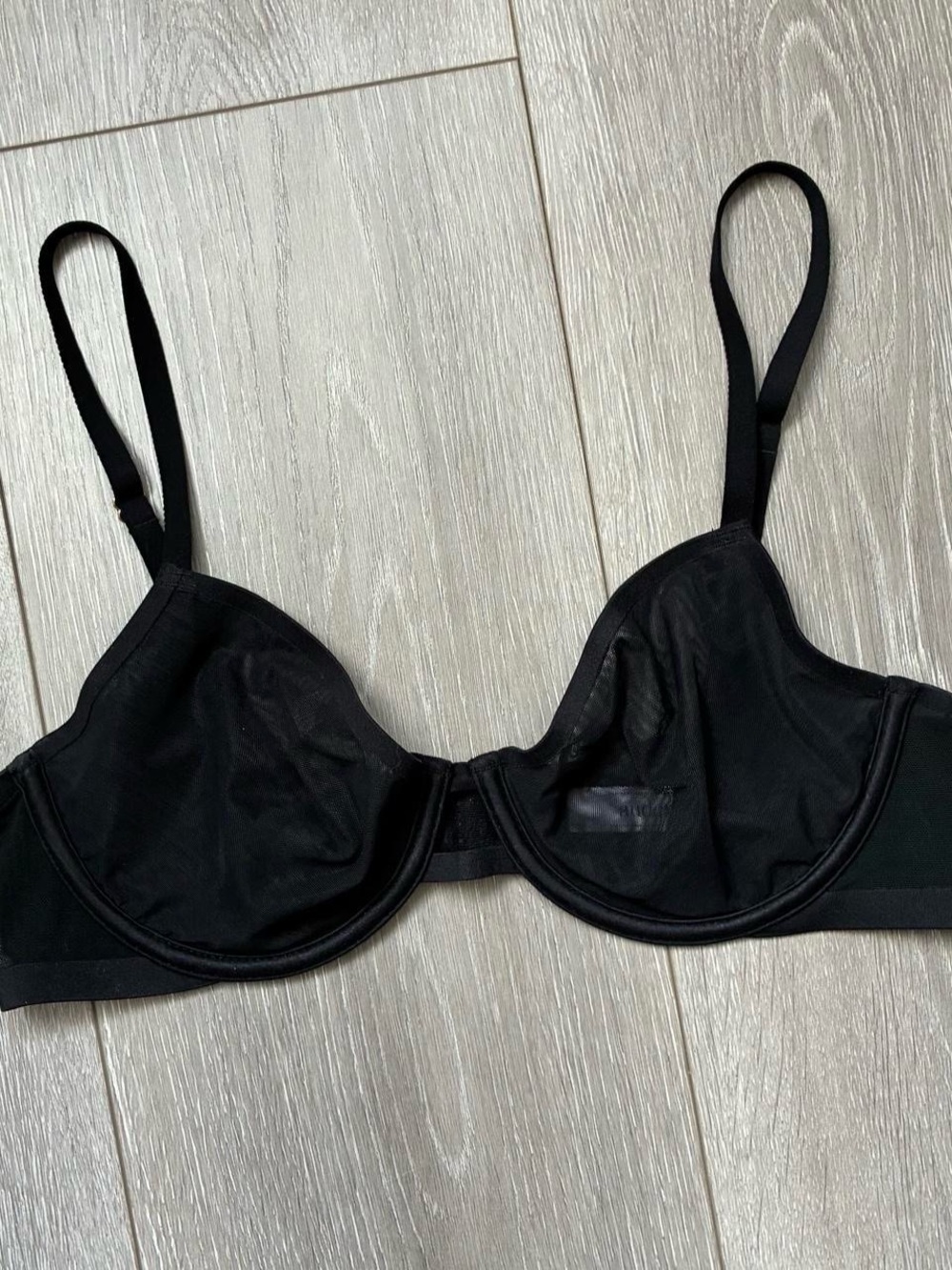 Auden black mesh unlined bra